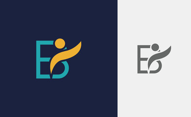 Letter EB People logo simple design. Business, marketing simple elements logo.