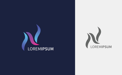 Letter N logo gradient simple design. Business, marketing simple elements logo.