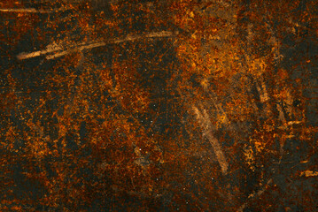 Texture of rusty metal. Metal background with corrosion and scratches. Gradient on metal texture