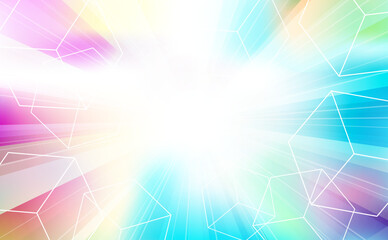 七色に光る集中線ビジネス背景