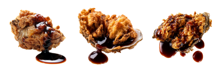 Fried oysters with sauce culinary delight transparent background food photography