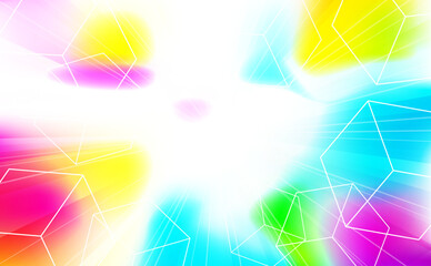 七色に光る集中線ビジネス背景