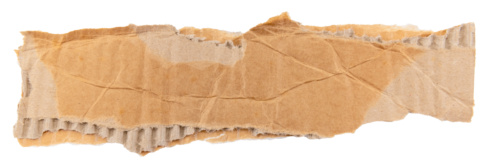 Piece of torn cardboard on a white background. Torn cardboard isolate