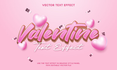 Valentine text effect editable - vector illustration