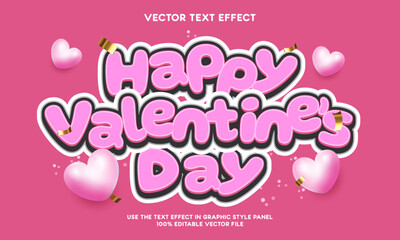 Valentines day editable text font effect