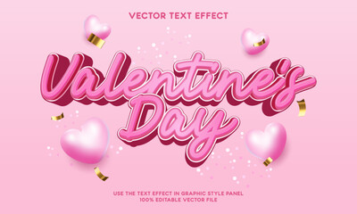 Valentines day vector text effect