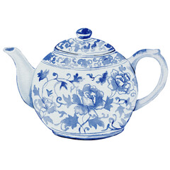 Blue and White Porcelain Teapot