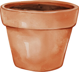 Empty Clay Terracotta Flower Pot