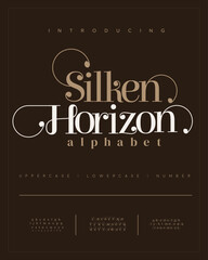 Obraz premium Elegant Modern beauty font alphabet logo. Typography beautiful luxury minimal elegant serif fonts fashion wedding vintage retro logos. vector illustration