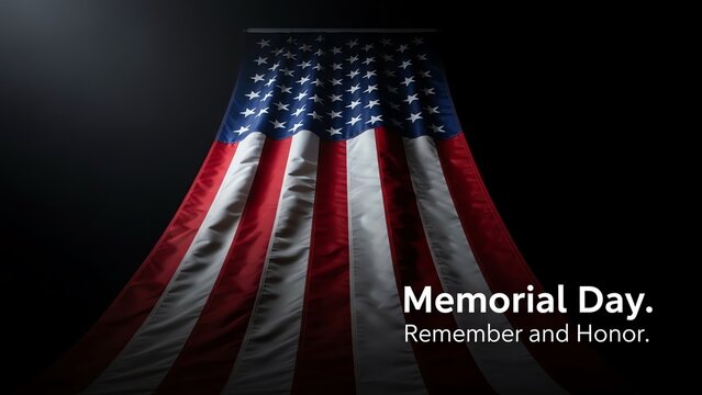 American flag against dark background