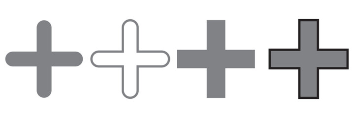 Obraz premium Plus Icon set vector. Add plus sign and symbol