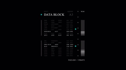 Futuristic Data Block Interface with Digital Information Displayed on a Dark Screen. - Powered by Adobe