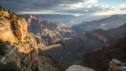 Breathtaking Grand Canyon Landscape Photography Golden Hour Dramatic Sky Cinematic View ...