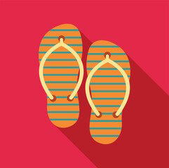 Striped flip flops symbolizing summer vacation beach leisure