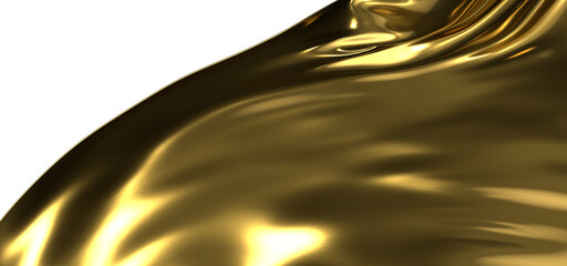 Intricate Luster: Abstract 3D Gold Cloth Illustration with Delicate Details