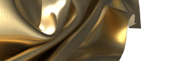 Intricate Luster: Abstract 3D Gold Cloth Illustration with Delicate Details