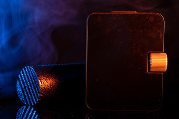 Close up on a professional boom microphone system on black background. © CesareFerrari