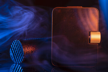 Close up on a professional boom microphone system on black background. © CesareFerrari