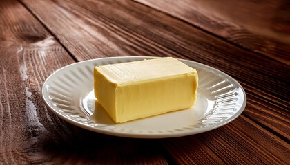 Pat Of Fresh Farm Butter On A Dish