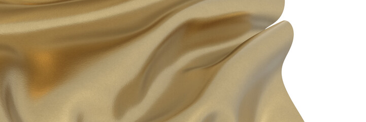 Golden Luxury: Abstract 3D Gold Cloth Illustration for Sumptuous Designs