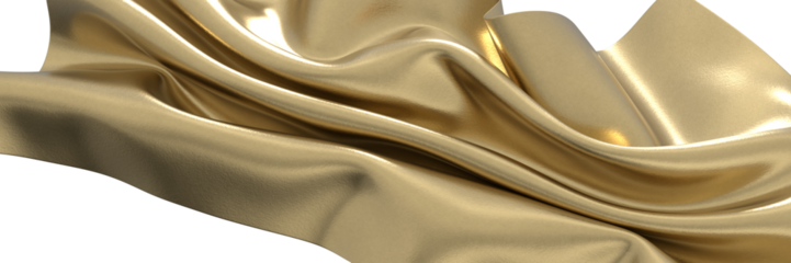Luminous Fabric: Abstract 3D Gold Cloth Illustration for Radiant Visuals