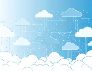 Digital cloud computing network connecting global data centers with futuristic technology