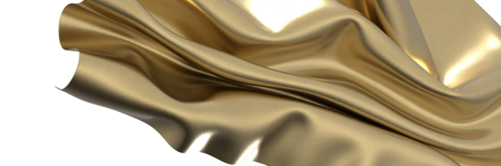 Luxury Unveiled: Abstract 3D Gold Cloth Illustration for Opulent Visuals