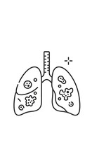 Lung disease illustration depicting medical condition and health.