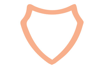 Orange Shield Outline Against Black Background emblem crest