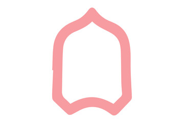 Red Bell Shape Outline Against Black Background graphic design