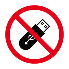 Do Not Use Flash Drive Prohibited Stock Vector