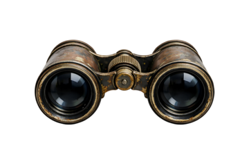 Antique Binoculars Isolated on Black