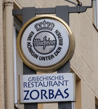 Germany, Paderborn, December 23. 2025, sign or logo of the Greek Restaurant Zorbas in Paderborn