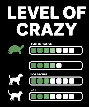 Level Of Crazy Turtle People Funny Turtle
