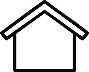 Simple house outline on white. Real estate or home concept