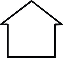 Simple house outline on white, symbol of home and architecture