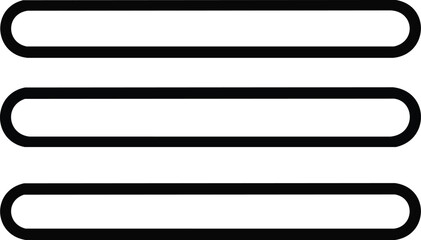 Menu icon on white. UI, navigation, web design symbol.