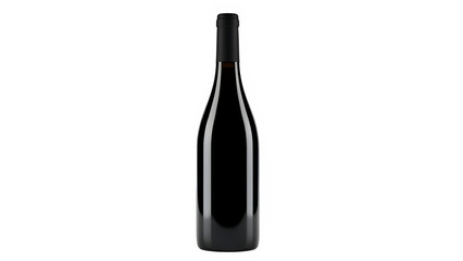 dark red wine bottle, isolated on white or transparent background. PNG