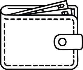 Wallet icon with cash money, vector illustration design element