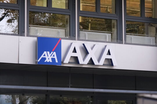 Lucerne,Switzerland-Oct.1st 2025: AXA company brand logo 
