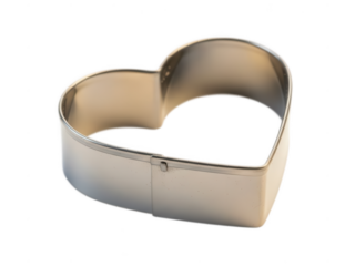 Heart shaped metal cookie cutter on black background baking kitchen tool