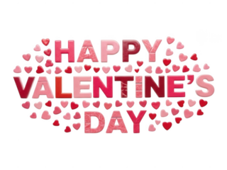 Happy Valentines Day with hearts pink holiday