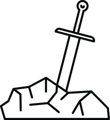 Obraz premium Sword in a stone representing destiny and power