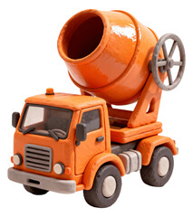 Cement mixer 3D illustration, isolated on transparent background, png