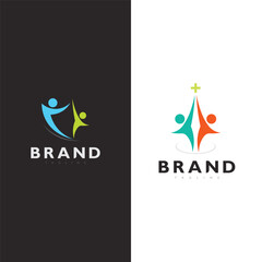 Obraz premium Minimal Mom Baby Care Logo Vector Icon For Parenting Wellness And Medical Branding