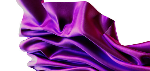 Close-up of elegant silk texture in purple and magenta hues. Perfect for backgrounds, design elements, and fashion proje
