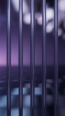 Dark purple metallic bars with blurred background