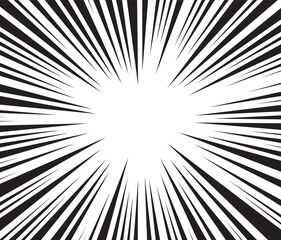 Fototapeta premium Manga abstract background. Comic ray backdrop. Abstract speed background. Vector illustration.