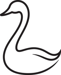 Minimalist Swan Line Art Vector &ndash; Elegant Bird Emblem for Logos, Tattoos, and Graphic Design. Vector illustration