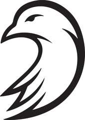 Abstract Falcon Head Line Art Vector Logo. Minimalist Black and White Bird of Prey Silhouette with Sharp Beak and Bold Lines for Branding, Tattoo, and Esports Design